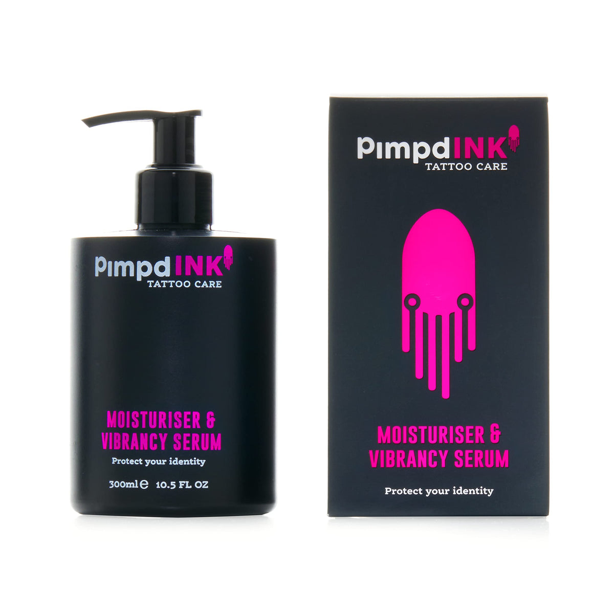 PIMPDINK PimpdINK Moisturiser & Vibrancy Serum Tattoo Aftercare for Protecting and Restoring your Inks colours (300ml Pump Bottle)
