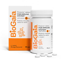 BioGaia BIOGAIA Protectis Probiotic Chewable Vitamin D3 Tablets, Orange Flavoured, 90 Pieces, for The Whole Family