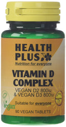 Health Plus Vitamin D Complex 1600iu (40µg) : Vitamin D Supplement : 90 Tablets