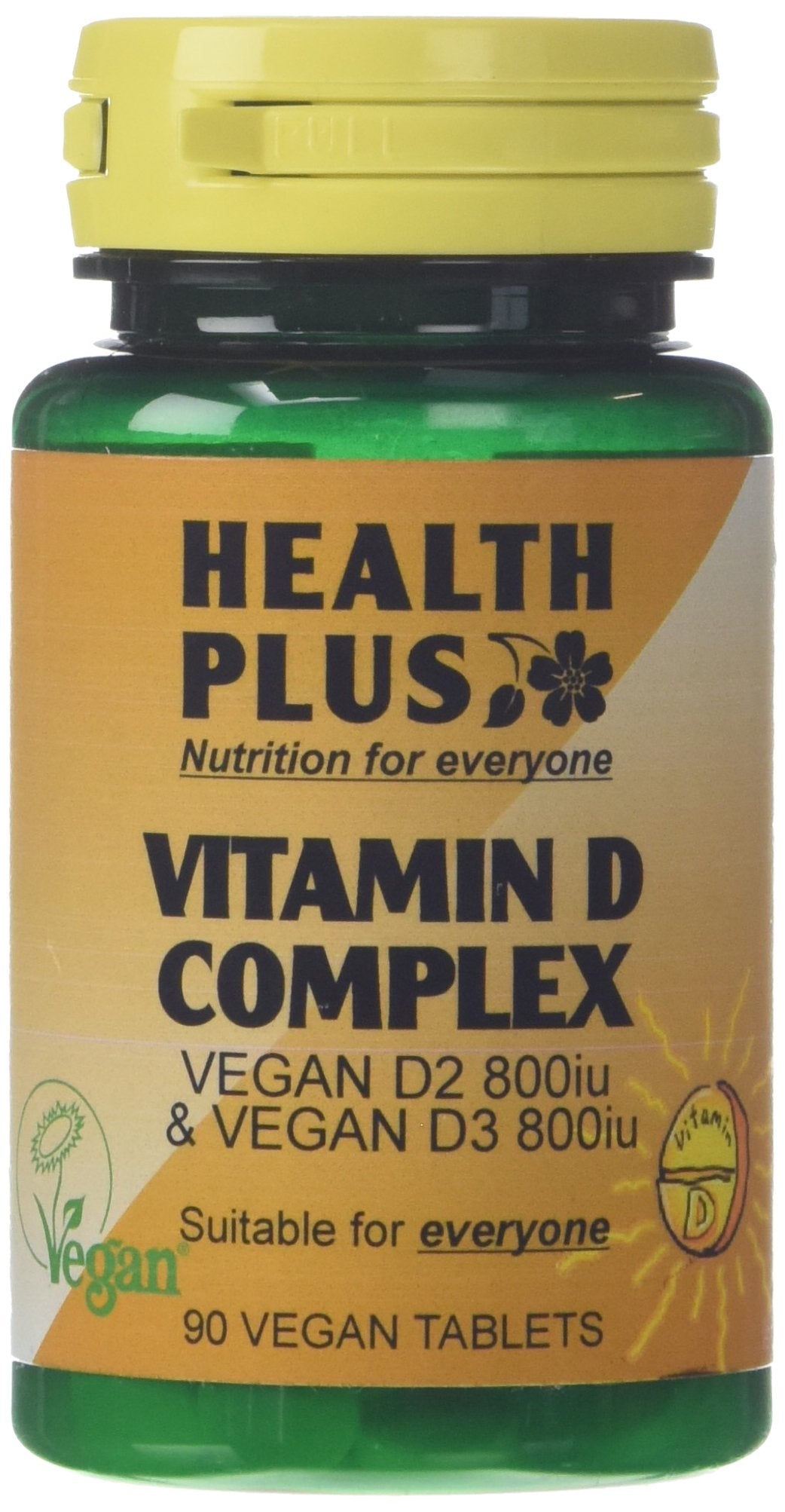 Health Plus Vitamin D Complex 1600iu (40µg) : Vitamin D Supplement : 90 Tablets