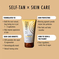 ST. MORIZ St. Moriz Advanced Tinted Gradual Tanning Lotion | Hydrating Gradual Tan Moisturiser with Anti-Ageing Q10 & Light Colour Coverage | Builds up a Natural Glow in 1 to 3 Applications | Vegan | 150ml