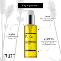Clean and Glow Cleansing Oil from PURE Spa Skincare100ml - Vegan Makeup Remover & Cleanser with Jojoba Oil, Neroli & Vitamin E