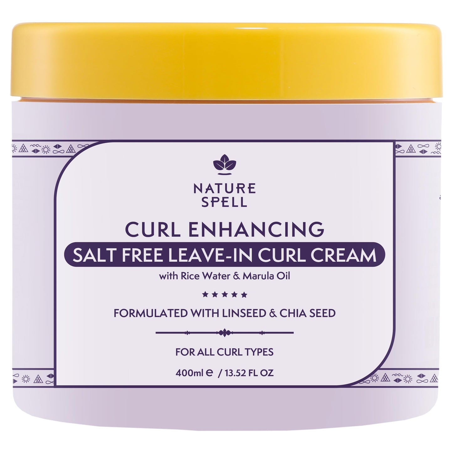 Nature Spell Curl Leave-In Cream, Salt Free Formula for Definition, 400 ml