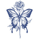 Nirbffo Large Butterfly Flower Waterproof Lasting Temporary Tattoo Women Tattoos Sticker 5 Sheets 12X19CM