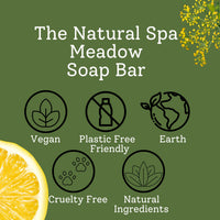 Soap on a Rope - Meadow - Plastic Free - Vegan - Palm Free Handmade in Devon uk - The Natural Spa Natural soap bar for Men and Women