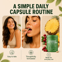 Sea Vitality Women's Live Cultures Food Supplement - 26 Billion CFU, 6 Selected Strains with Cranberry Extract, Pineapple Powder, GOS & Vitamin C - 60 Capsules, 1-a-Day Formula for Women, 60 Day Supply