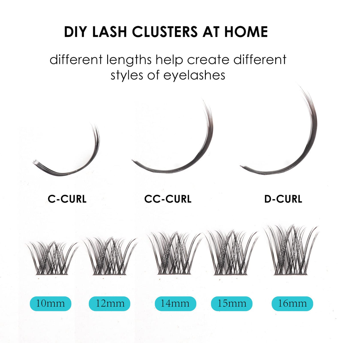 Lanciley 144 Clusters Individual Lashes False Eyelashes Natural Lash Clusters Thin Band Soft Reusable DIY Lash Extension Kit at Home for Make-up Beginner C/D Curl 10/12/14/15/16mm - L01