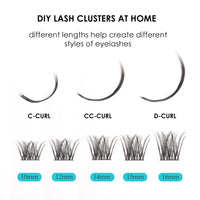 Lanciley 144 Clusters Individual Lashes False Eyelashes Natural Lash Clusters Thin Band Soft Reusable DIY Lash Extension Kit at Home for Make-up Beginner C/D Curl 10/12/14/15/16mm - L01