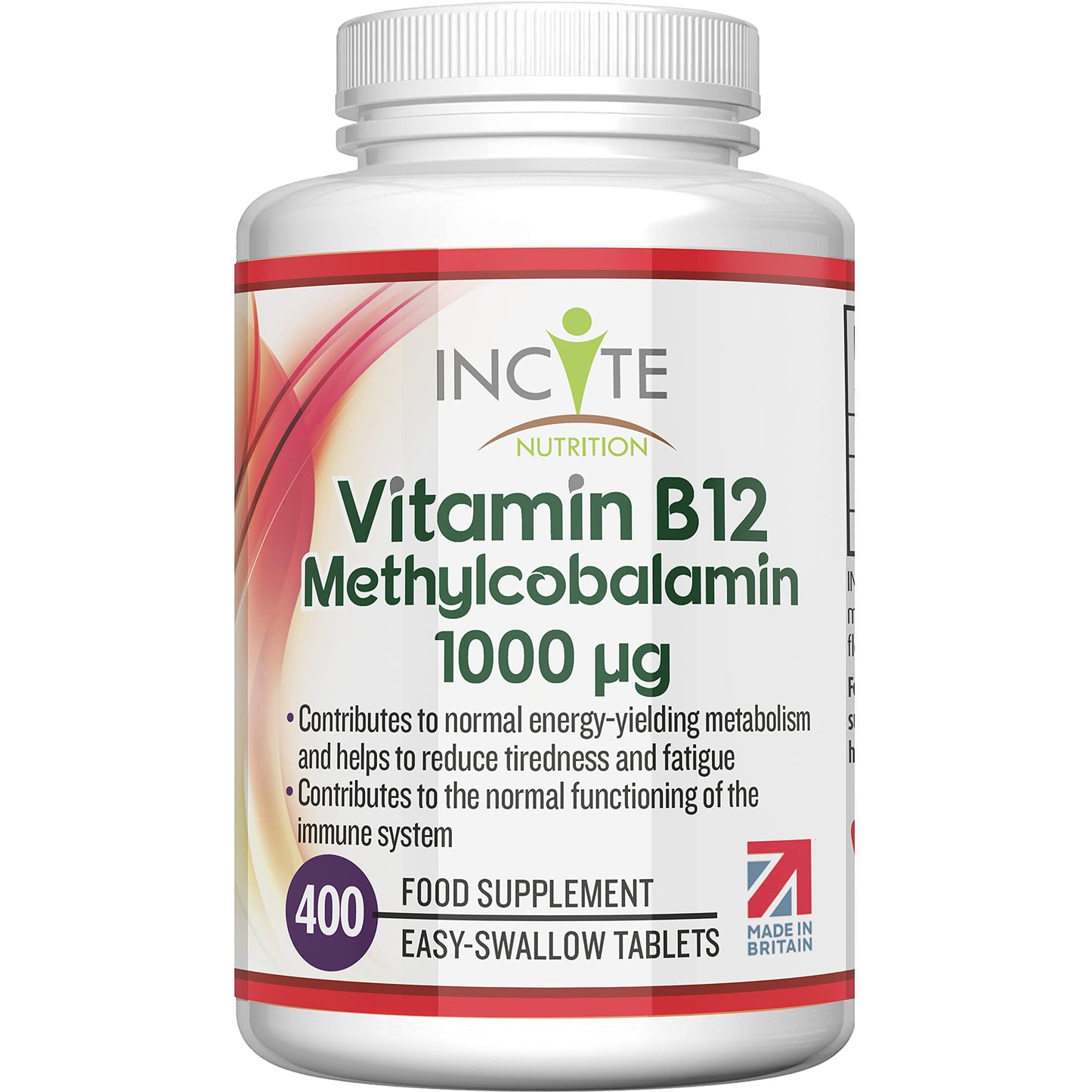 Vitamin B12 1000mcg | Methylcobalamin 400 Easy Swallow Vegan Tablets (12+ Month’s Supply) | High Strength Quality Vitamin B12 | Suitable for Vegetarian (Vitamin B12)