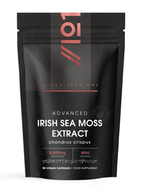Irish Sea Moss Extract 5500mg - Rich in Trace Minerals High Strength 10:1 Extract - 90 Vegan Capsules (3 Month Supply) – by Alpha01®