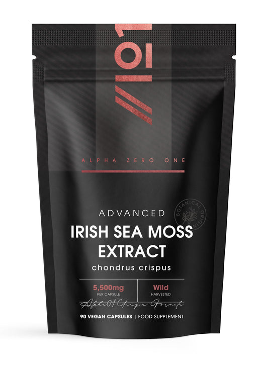 Irish Sea Moss Extract 5500mg - Rich in Trace Minerals High Strength 10:1 Extract - 90 Vegan Capsules (3 Month Supply) – by Alpha01®