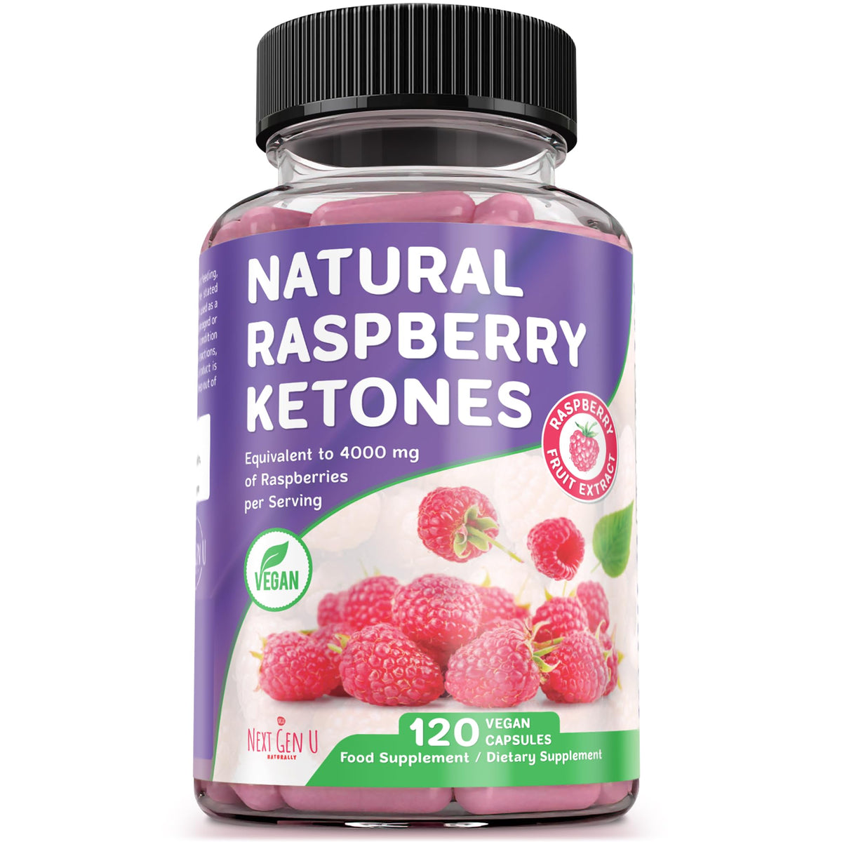 NGU Next Gen U Raspberry Ketones - 4000 mg, 120 Capsules - Food Supplement - to Support Natural Health Management for Adults - by NextGenU