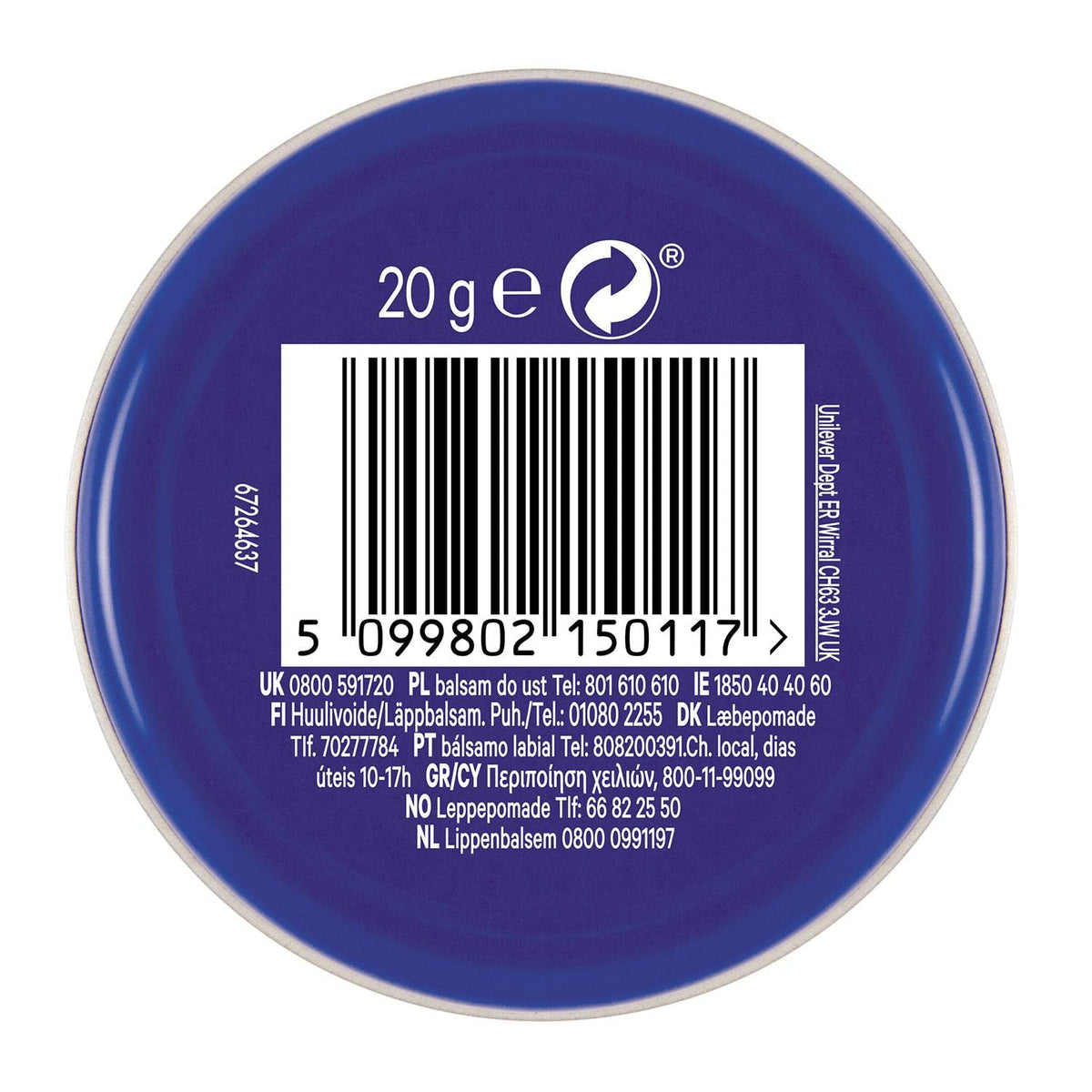 Vaseline Lip Therapy Original 20g (Pack of 12)