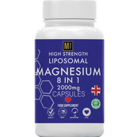 MetaSuperfoods Magnesium 8 in 1 Complex 2000mg | 4 Month Supply | Full Spectrum Elemental Mg Supplement | 120 High Strength Vegan Capsules | 8 in 1 Bioavailable Magnesium | 1 A Day | Gluten Free, UK Company
