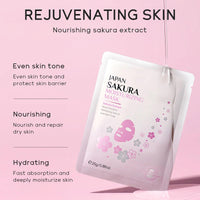 Maggikey Sakura Skincare Set For Women. Inspired By Japan, It Has Serum, Cleanser, Eye Cream, Cream, Plus Face And Lip Masks For Skin Tending