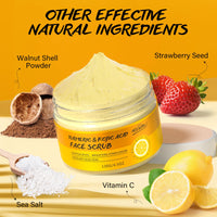 POP MODERN.C Turmeric and Kojic Acid Face Scrub, Vitamin C Skin Brightening Facial Exfoliator for Dry Oily Skin, Gently Remove Acne Dark Spot Blackheads, Lighten Hyperpigmentation, Smooth and Radiant Skin 130g