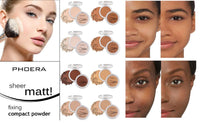 Phoera AQUAPURITY PHOERA Sheer Matte Compact Powder Fixing Powder Makeup Base Fixer Setting Powder Foundation Fixing Compact Pressed Powder Long Lasting Make Up Fixer Skin Vitamin E Beauty Blender (203 NUDE)