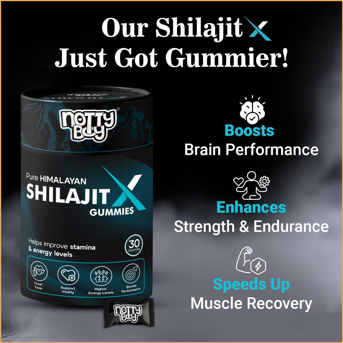 NOTTY BOY Notty Boy Pure Shilajit Gummies with Great Taste Pack of 30