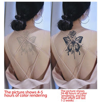 Nirbffo Large Butterfly Flower Waterproof Lasting Temporary Tattoo Women Tattoos Sticker 5 Sheets 12X19CM