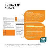 Equazen® Omega 3 & 6 Chews for Kids, Brain & Cognitive Support, DHA, EPA & GLA, Clinically Researched 9:3:1 Formula, Strawberry Flavour, Halal Certified, Age 3+, 360 Pack