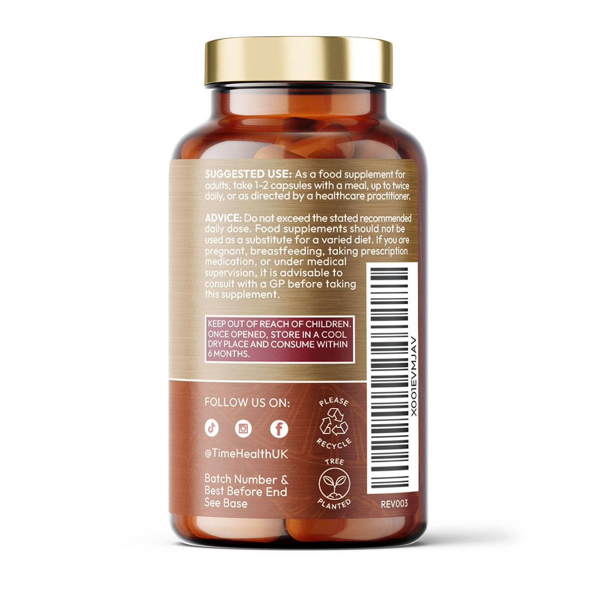 Time Health Digestive Enzymes - Comprehensive Food Intolerance Complex - Targets Multiple Intolerances Including Gluten, Lactose & Casein - UK Made - Zero Additives - 120 Capsules