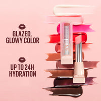 Maybelline New York Lifter Glaze Lip Oil Balm, Up to 24HR Hydration, Plumping for Fuller Lips, Hyaluronic Acid & Acerola Cherry Extract for Ultra-Comfortable Shine, Shade: Rose Bite