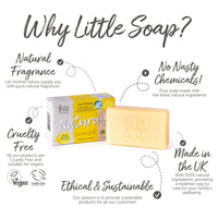 Little Soap Company Naturals Range - Bar Soap | Vegan, Cruelty Free, No SLS or Parabens, Refreshing Cleansing Soap bar, Natural Eco Friendly Body & Hand Soap, 100g (Lemon Zest)