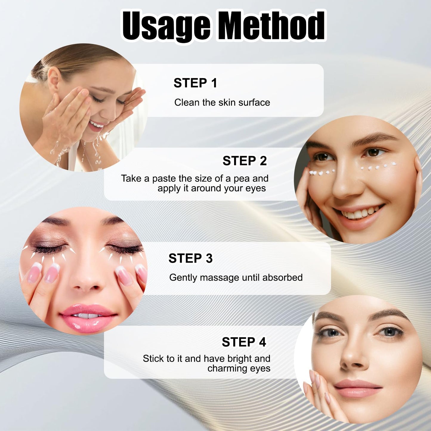 Eye Cream Anti Aging Celyn Instant Eye Tightener, Eye Tightening Cream Instant, Comes with An Eye Cream Massage Stick, Reduces Fine Lines, Tightens the Skin, Suitable for All Skin Types