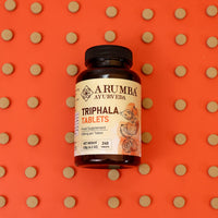 Arumba Ayurveda Triphala Tablets 240 Tablets, 500 mg per Tablet, Made with Pure Amalaki Powder, Haritaki Powder, Bibhitaki Powder