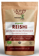 Natures Root Nature’s Root Organic Reishi Mushroom Powder 500g | 100% Fruiting Body | Finely Ground Whole Mushroom | Vegan • No Additives • Certified Organic