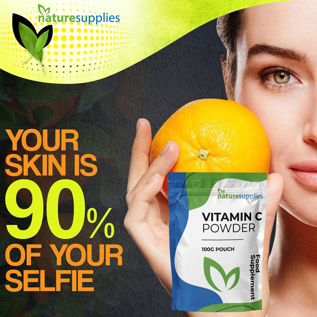 Vitamin C Powder 100g Ascorbic Acid UK Non GMO - Pharmaceutical Grade, Highly Concentrated No Chemicals in Our Supplements - Suitable for Vegans - Naturesupplies…