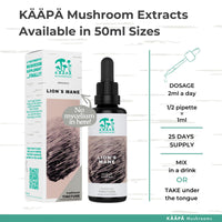 KAAPA MUSHROOMS ORGANIC LIONS MANE MUSHROOM EXTRACT TINCTURE | Unique & Potent Triple Extraction Method | Grown in Finland | Mushroom Supplement for Cognitive Function, Brain & Memory | 50ml