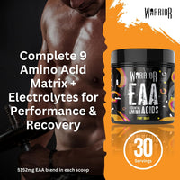 Warrior EAA Amino Acids Powder, 360g – Essential Amino Acid Supplements for Intra Workout & During Exercise, Muscle Post-Training Recovery Drink, EAAs Hydration Support, 30 Servings, Fruit Salad