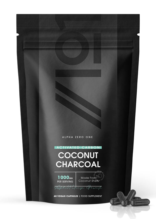Activated Coconut Charcoal 1000mg | Made from Organic Thai Coconut Shells | for Bloating & Gas, Digestion & Flatulence Natural Relief | Vegan & Keto Friendly Supplement | 60 Capsules