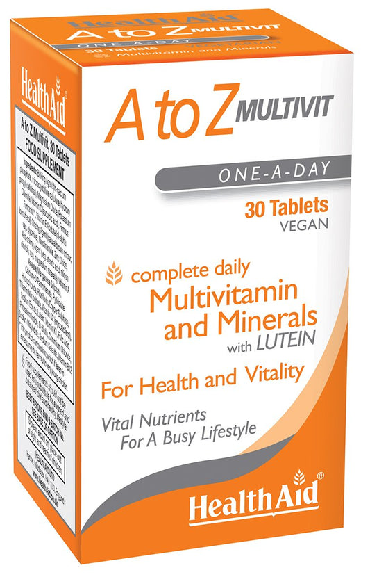HealthAid A to Z Multivitamins and Minerals, 30 Vegetarian Tablets