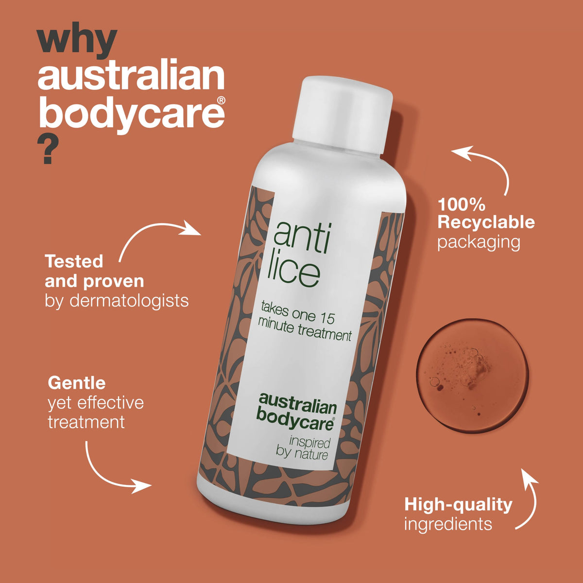 Lice Treatment from Australian Bodycare 100ml | Effective After a Single 15-Minute Treatment | This Head lice Treatment is Free of parabens and insecticides | Nit Treatment with Natural Tea Tree Oil