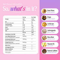 Space Goods Spacegoods Rainbow Dust - 7 Day Sample Pack, Made in England & Cruelty Free, Lions Mane, Chaga & Ashwagandha, Experience Sharper Focus, Energy & Calm, 80 mg Natural Caffeine, Coffee Flavour