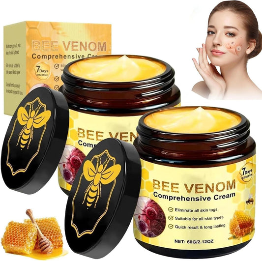 DAMIGHT 2Pcs Bee Venom Cream, Bee Venom Skin Treatment Cream, Bee Venom Wrinkle Removal Creams, Professional Bee Venoms Ointment Therapy Creams for Wrinkles Reduction, Neck, for All Skin Types (D)