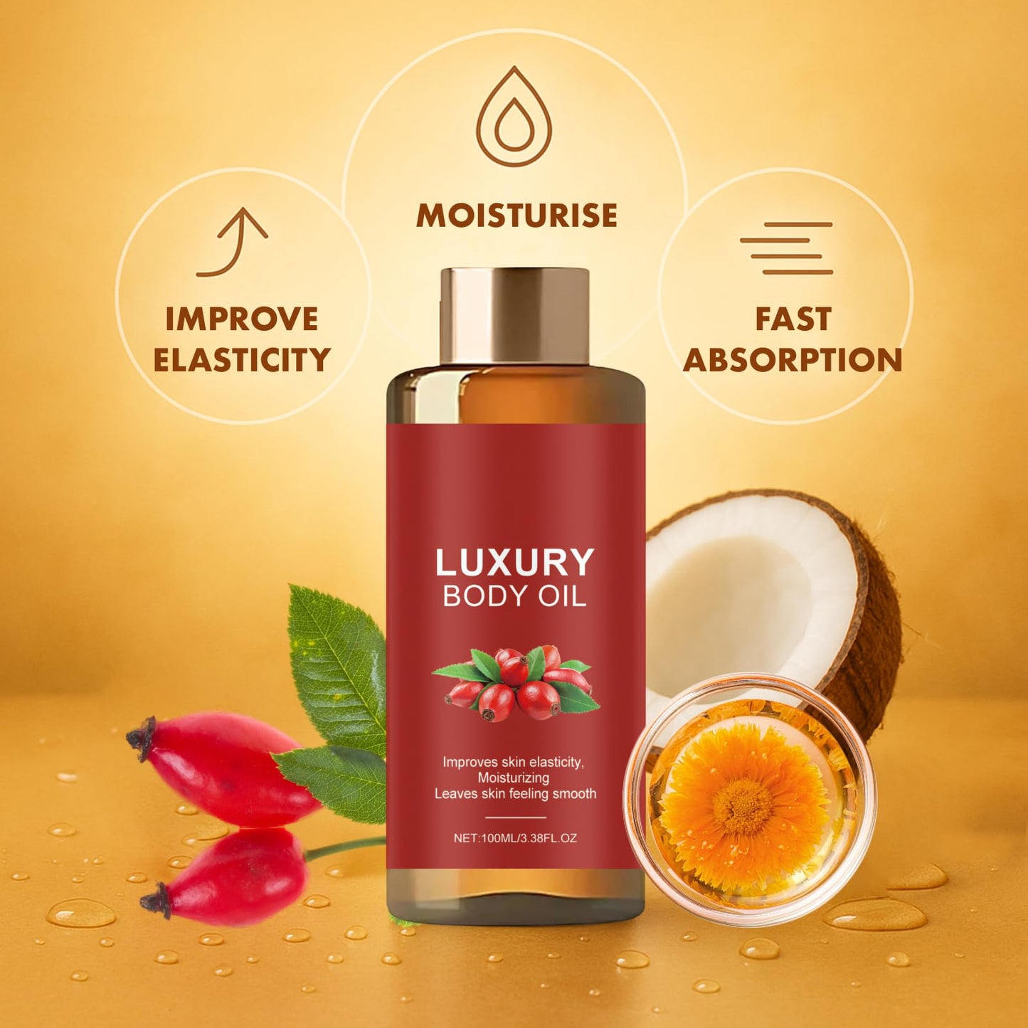 CTUBLIAUNX Magic Body Oil Firming & Hydrating - Glow Essence Magic Body Oil for Skin Tightening & Deep Moisture, Luxury Dry Skin Treatment with Natural Oils