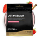Protein Works | Diet Meal 360 - GOLD Innovation, Diet Meal Replacement Shake, Supports Weight Loss, 24 Vitamins & Minerals, Added Flaxseed, Inulin, Omega 3, Strawberries 'n' Cream, 7 Meals, 500g