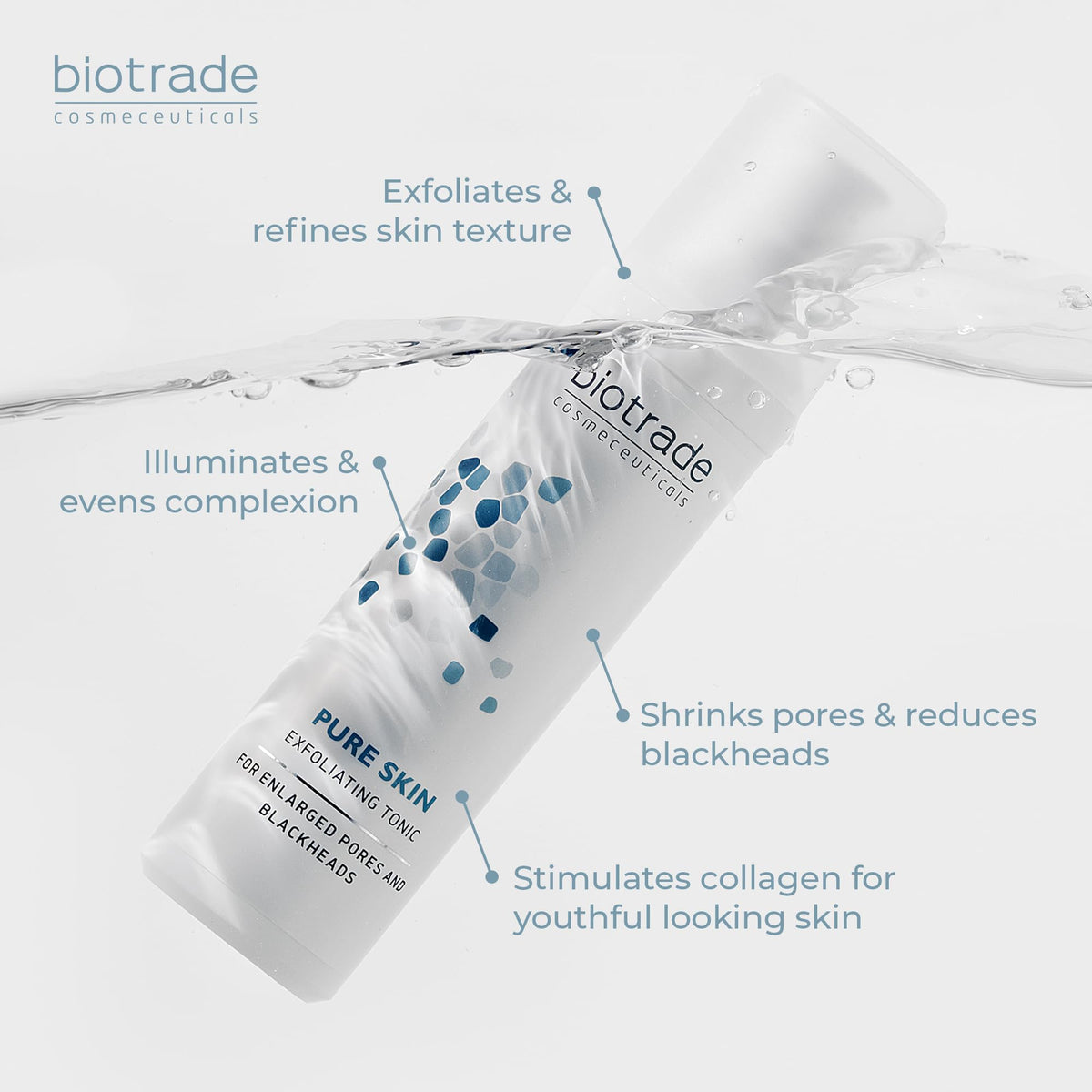 BIOTRADE Biotrade Pure Skin Exfoliating Tonic with AHA & BHA – Gentle Exfoliating Toner That Tightens Enlarged Pores, Removes Blackheads & Offering Anti-Ageing Effect – 60 ml
