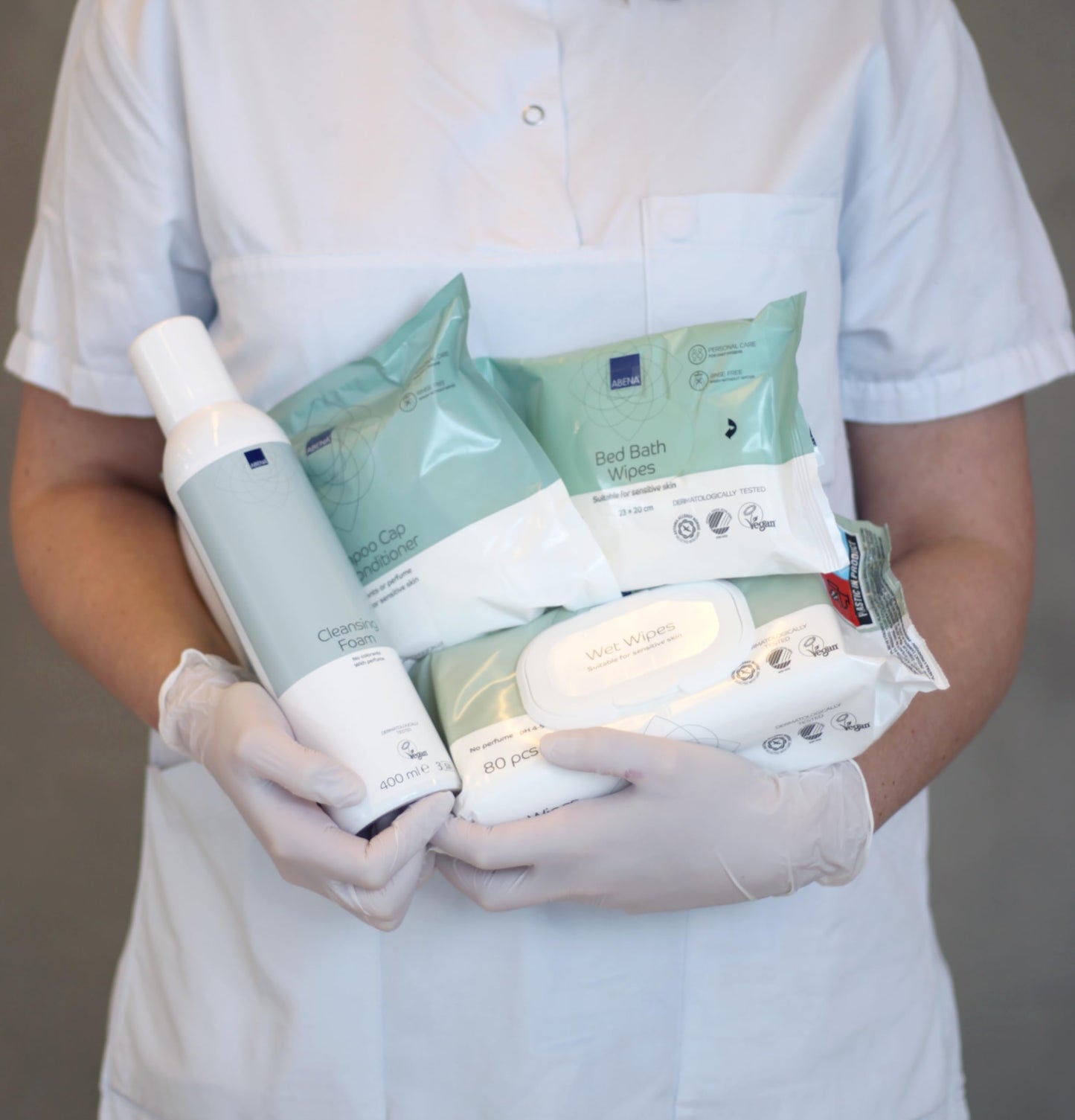 Abena Bed Bath Wipes | 20x 23cm | 8 Pieces | Strong Wet Wipes Elderly Aids For Daily Living, Wet Wipes For Adults Suitable For Bed Bound or Immobile Individuals. Body Wipes for Personal Care.