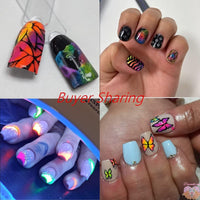 BISHENGYF Pigment Nail Powder Fluorescence Pigment Ultrafine Glitter Powder Nail Pigments Dust Nail Glitter Gradient Iridescent Nail Art Decoration