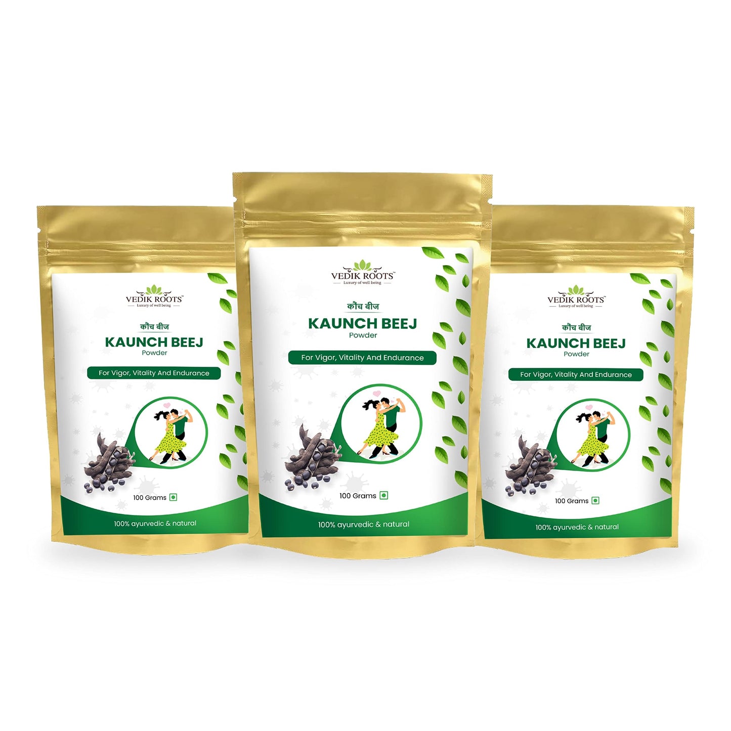 Vedikroots VedikRoots Kaunch Beej Powder - Tap Into The Power of Ayurveda for Increased Strength and Stamina (100g)