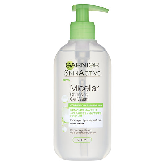 Garnier Micellar Gel Face Wash Combination Skin 200ml 3600542011488