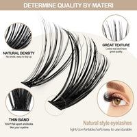 Bransfy 238pcs 100D Thick Volume Eyelashes Clusters Natural Eyelash Extensions Russian D Curl Individual Eyelash Cluster Makeup Tools Lashes(100D-0.07D 9-16mm)