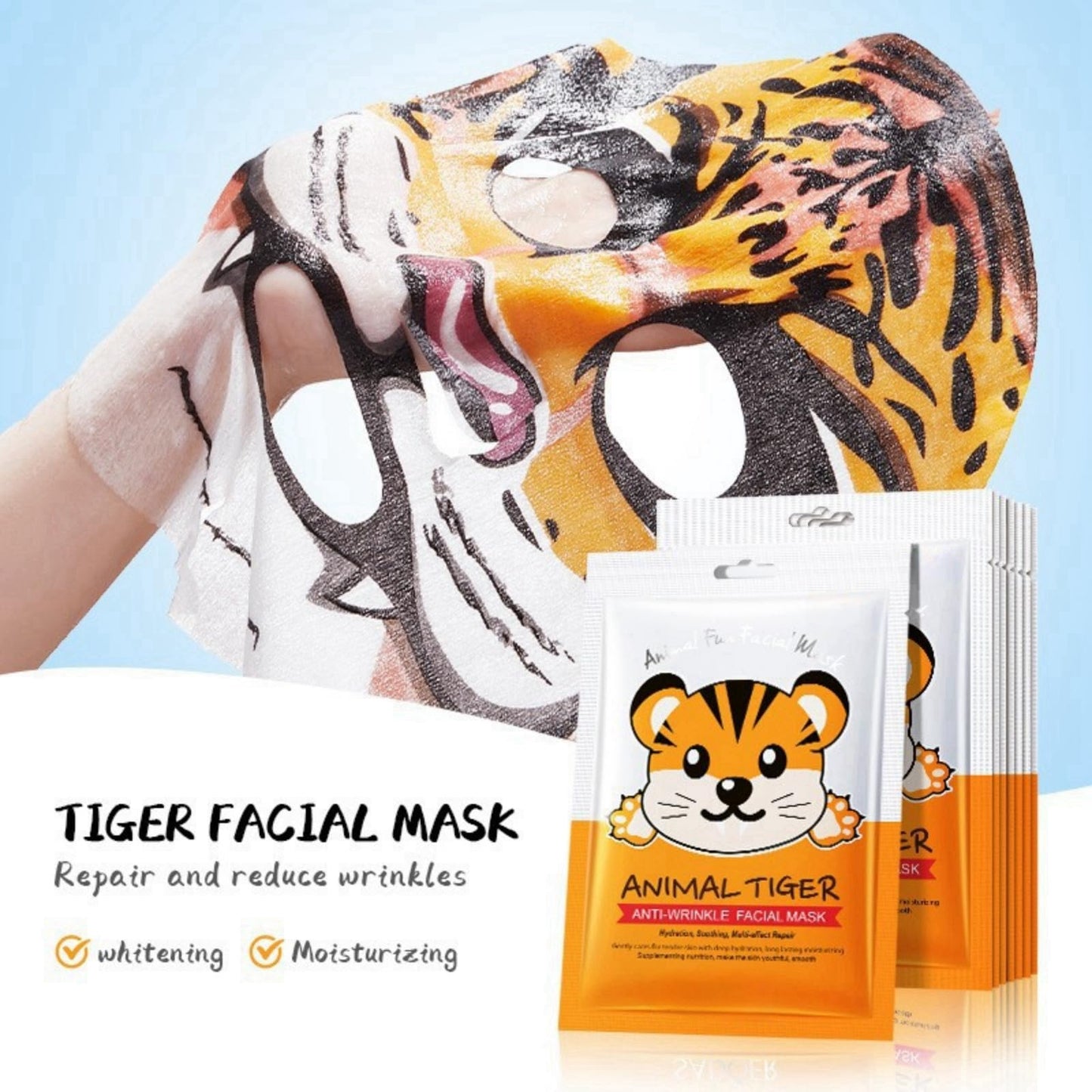 Ruojiar 3Pcs Face Masks Skincare,Sheet Mask Set,Fun Animal Printed Sheet Face Mask,Hydrating & Nourishing Face Masks Beauty,Moisturising Face Masks,Hydrating Anti Aging Face Masks Set,Overnight Face Mask