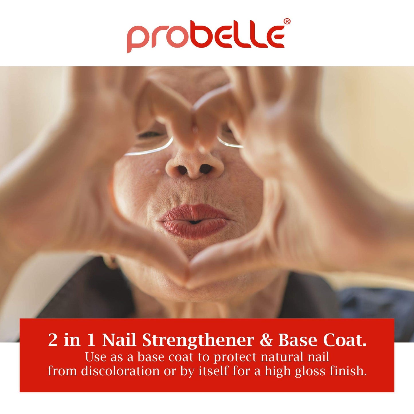 Probelle Nail Strengthener, Nail Strengthening Treatment, Nail Growth and Repair, Stops Peeling, Splits, Chips, Cracks, and Strengthens Nails (Clear)