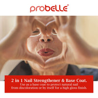 Probelle Nail Strengthener, Nail Strengthening Treatment, Nail Growth and Repair, Stops Peeling, Splits, Chips, Cracks, and Strengthens Nails (Clear)