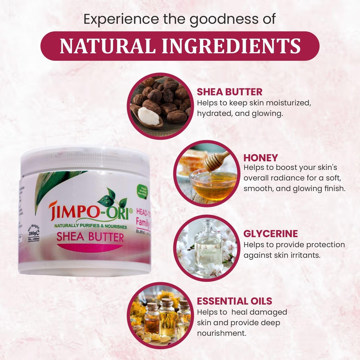 Jimpo-ORI Head-to-Toe Family Cream with Shea Butter & Honey 450ml - Hand Cream for Women, Men, Natural & Organic Moisturizer for Face, Hands, & Feet, Hair & Body Cream to Soften & Smoothen Skin